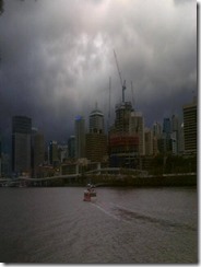 Tuesday storm coming into Brisbane City